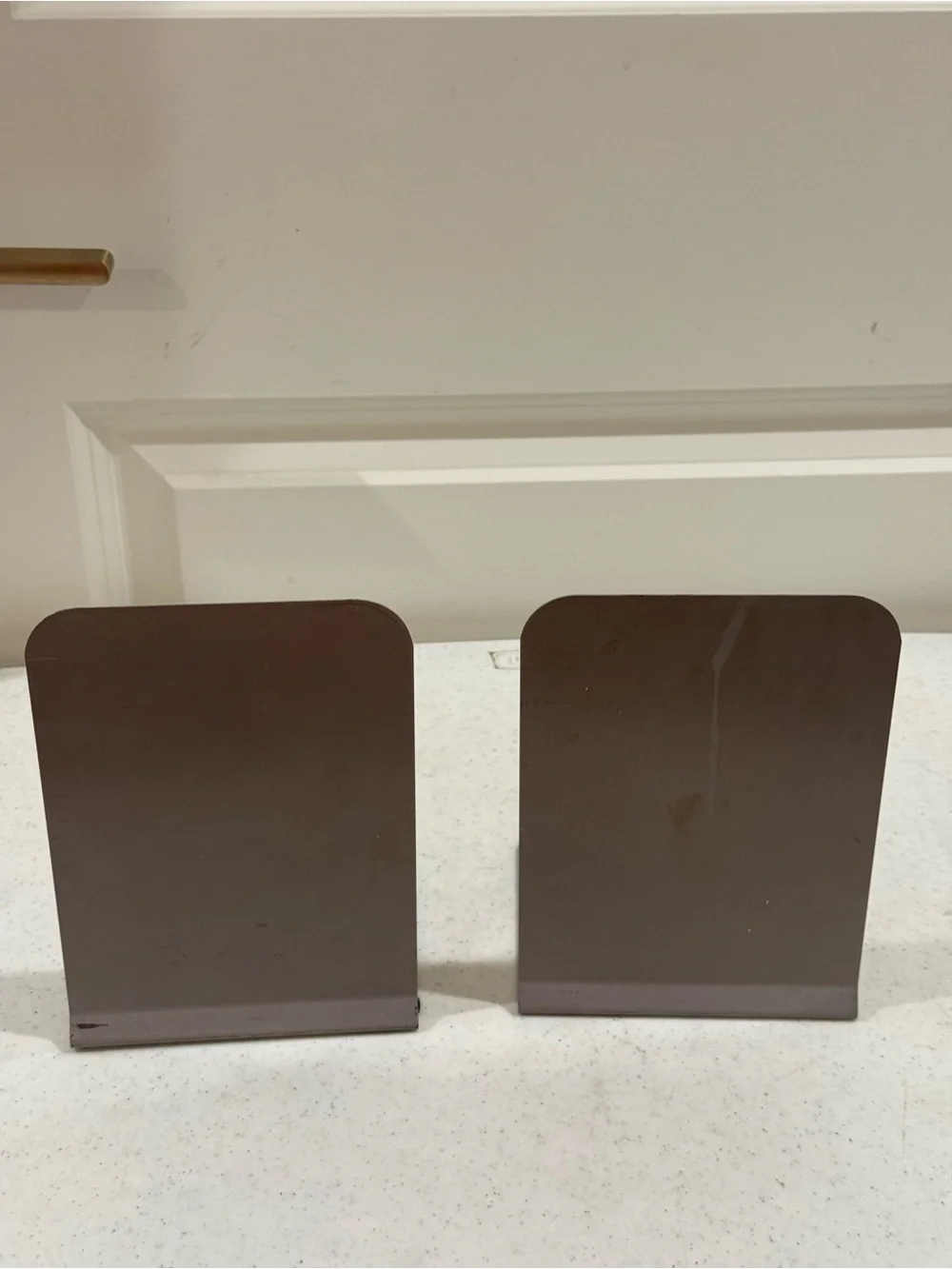 Vintage Arched Steel Gray Metal Bookend Set